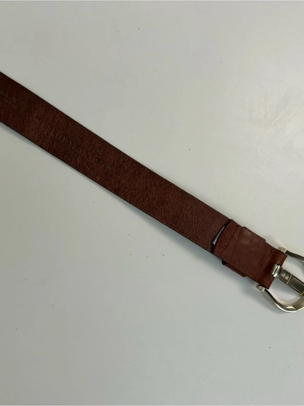 Banana Republic Belt Leather Metal Buckle Square Classic Brown Camel Gold
